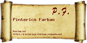 Pinterics Farkas névjegykártya